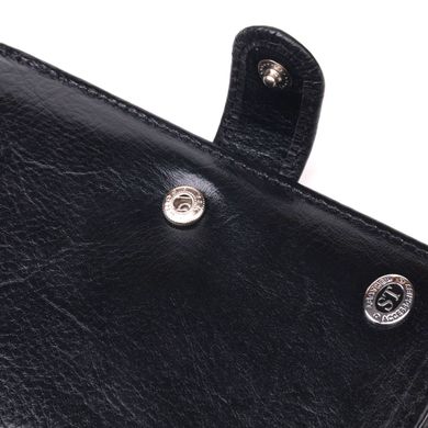 Вертикальний чоловічий гаманець із натуральної шкіри ST Leather 19406 Чорний