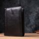 Вертикальный мужской кожаный кошелек в два сложения Vintage sale_15091 Черный