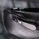 Удобная сумка бананка для мужчин из зернистой натуральной кожи Shvigel 23136 Черный
