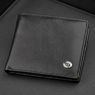 Мужской купюрник ST Leather 18305 (ST159) кожаный Черный
