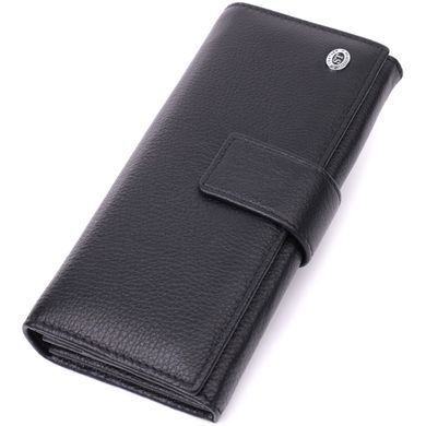 Жіночий шкіряний гаманець для карток купюр та монет ST Leather 22548 Чорний
