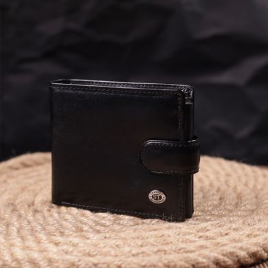 Класичний чоловічий гаманець із натуральної шкіри ST Leather 19407 Чорний