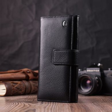 Жіночий шкіряний гаманець для карток купюр та монет ST Leather 22548 Чорний