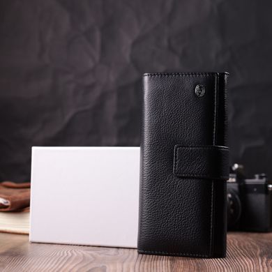 Жіночий шкіряний гаманець для карток купюр та монет ST Leather 22548 Чорний