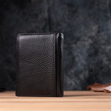 Удобный мужской кожаный кошелек в два сложения Vintage sale_15093 Черный
