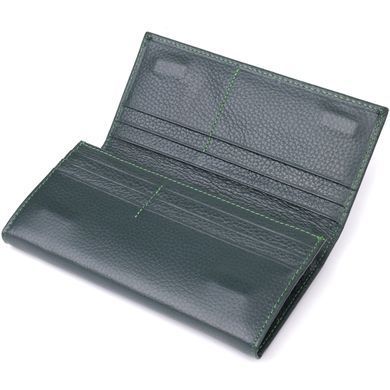 Удобный вертикальный кошелек из натуральной кожи ST Leather 23086 Зеленый
