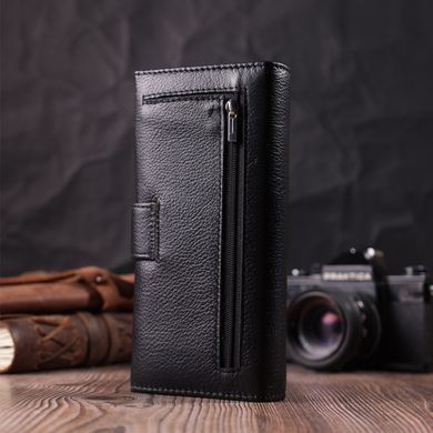 Жіночий шкіряний гаманець для карток купюр та монет ST Leather 22548 Чорний