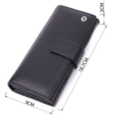 Жіночий шкіряний гаманець для карток купюр та монет ST Leather 22548 Чорний