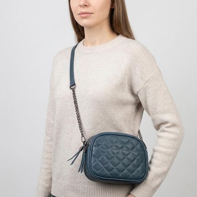 Стильна жіноча стьобана сумка з натуральної шкіри Vintage 22327 Синя