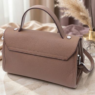 Женская сумка с геометрическим клапаном из натуральной кожи Vintage 22630 Коричневая