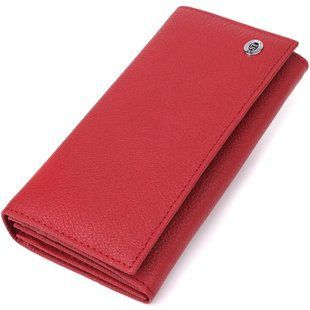 Яскравий вертикальний гаманець із натуральної шкіри ST Leather 23087 Червоний