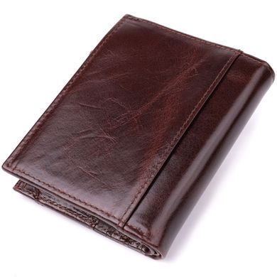 Вертикальний чоловічий гаманець із натуральної шкіри Vintage sale_15096 Коричневий