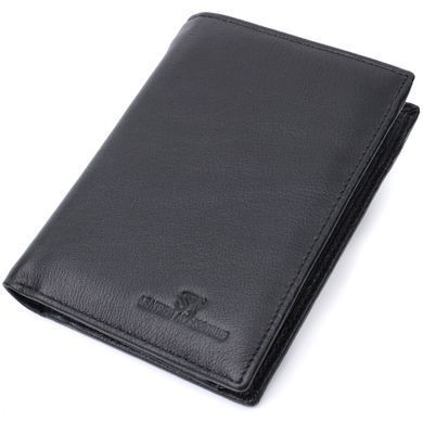 Чоловіче шкіряне портмоне для карток купюр та монет ST Leather 22733 Чорне