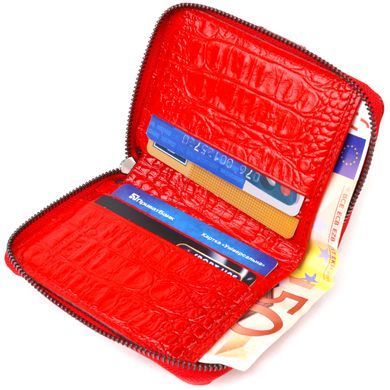 Оригинальное женское портмоне из натуральной фактурной кожи CANPELLINI 21489 Красное