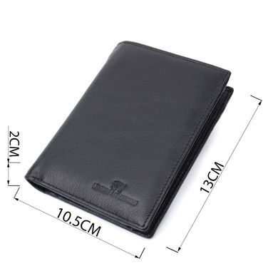 Чоловіче шкіряне портмоне для карток купюр та монет ST Leather 22733 Чорне