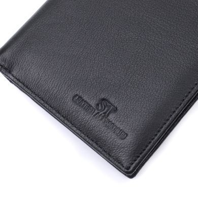 Чоловіче шкіряне портмоне для карток купюр та монет ST Leather 22733 Чорне