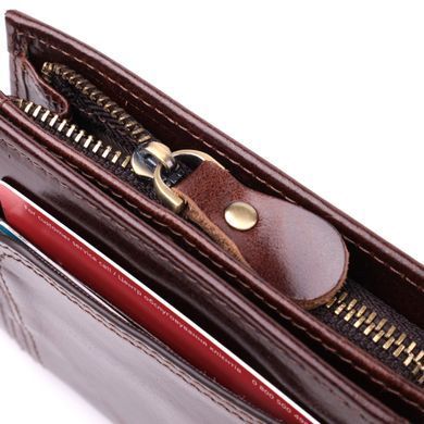 Вертикальний чоловічий гаманець із натуральної шкіри Vintage sale_15096 Коричневий