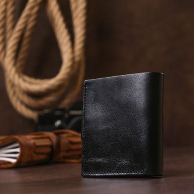 Практичное мужское портмоне Shvigel 16502 Черный