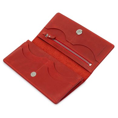 Шкіряне жіноче матове портмоне GRANDE PELLE 11512 Червоний