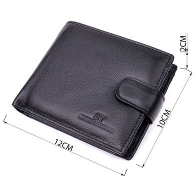 Мужской бумажник среднего размера из натуральной кожи ST Leather 22444 Черный