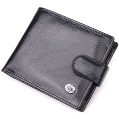 Чоловічий гаманець з натуральної гладкої шкіри у два додавання ST Leather 19409 Чорний