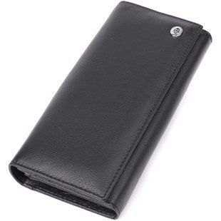 Солідний жіночий гаманець із натуральної шкіри ST Leather 23088 Чорний