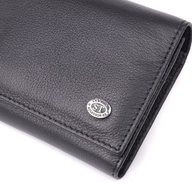 Солидный женский кошелек из натуральной кожи ST Leather 23088 Черный