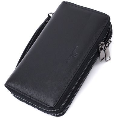 Мужской кожаный клатч для карт купюр и документов ST Leather 22684 Черный