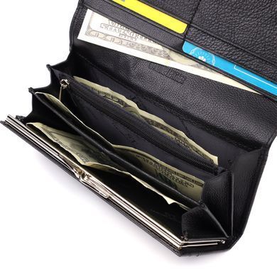 Солидный женский кошелек из натуральной кожи ST Leather 23088 Черный