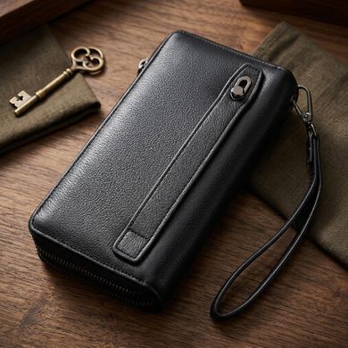 Мужской кожаный клатч для карт купюр и документов ST Leather 22684 Черный