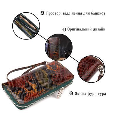 Стильный кошелек для женщин из натуральной фактурной кожи CANPELLINI 21618 Разноцветный