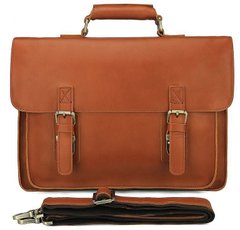 Кожаный портфель матовый Vintage 14937 Рыжий