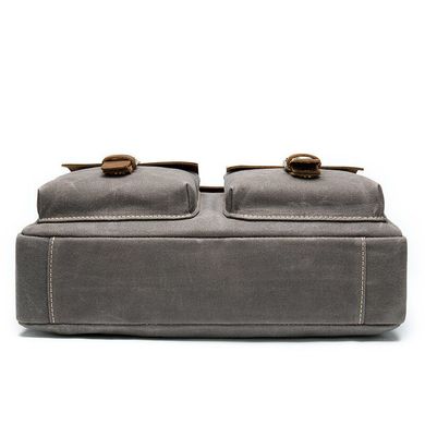 Сумка-портфель мужская текстильная с кожаными вставками Vintage 20001 Cерая