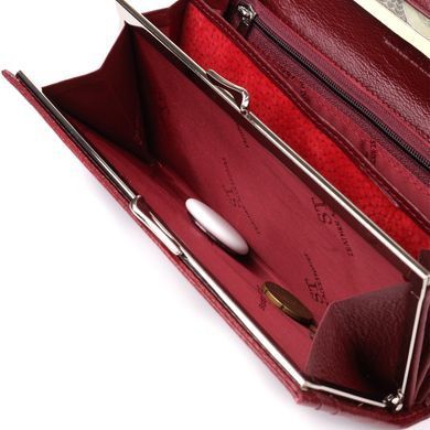 Вместительный женский кошелек из натуральной кожи ST Leather 23089 Бордовый