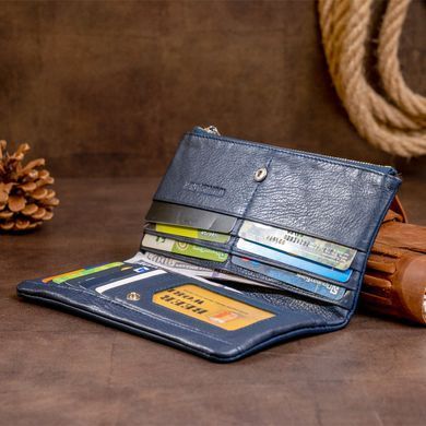 Вертикальний гаманець на кнопці жіночий ST Leather 19203 Темно-синій