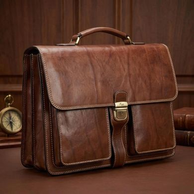 Чоловічий діловий портфель Tony Perotti Italico 8013/42 (90388) Коньячний