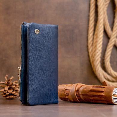 Вертикальний гаманець на кнопці жіночий ST Leather 19203 Темно-синій
