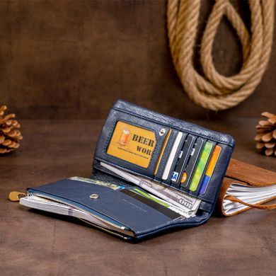 Вертикальний гаманець на кнопці жіночий ST Leather 19203 Темно-синій