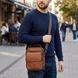 Зручний чоловічий месенджер із натуральної шкіри Vintage 21951 Світло-коричневий