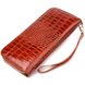 Гарний гаманець для жінок із натуральної фактурної шкіри під крокодила CANPELLINI 21620 Коньячний