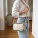 Вечерняя женская сумка на цепочке из натуральной кожи Vintage 22380 Белая