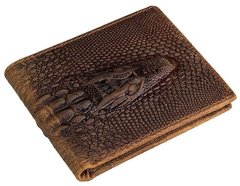 Гаманець чоловічий Vintage 14380 фактура шкіри під крокодила Коричневий