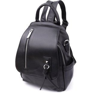Классический женский рюкзак из натуральной кожи Vintage 23061 Черный