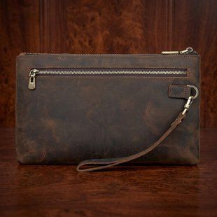 Красивая барсетка мужская в коже Crazy horse Vintage 14954 Коричневая
