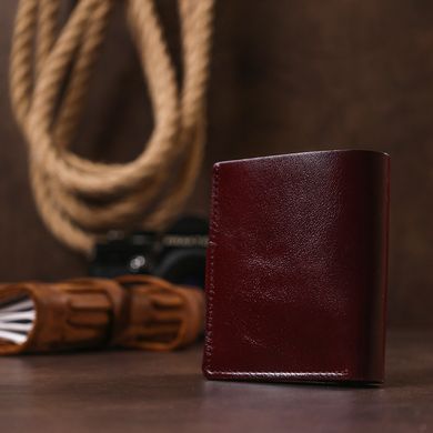 Классическое кожаное портмоне Shvigel 16505 Бордовый