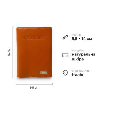 Практичная обложка для паспорта из натуральной телячьей кожи Tony Perotti 20943_1 (2241 arancio) Оранжевый