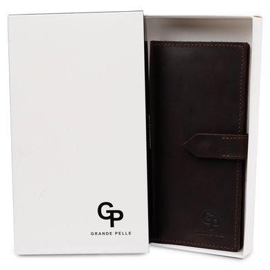 Кожаное мужское матовое портмоне GRANDE PELLE 11515 Коричневый