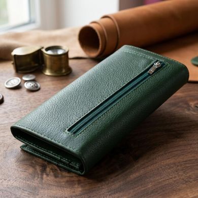 Кошелек на магнитах с клапаном женский ST Leather 19240 Зеленый
