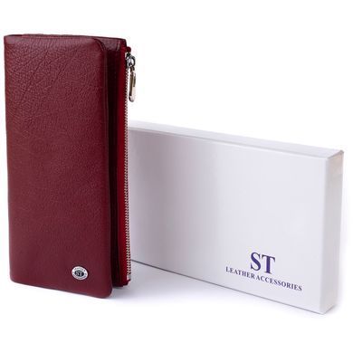 Вертикальный кошелек на кнопке женский ST Leather 19204 Бордовый