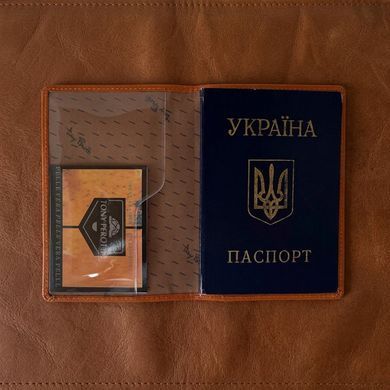 Практичная обложка для паспорта из натуральной телячьей кожи Tony Perotti 20943_1 (2241 arancio) Оранжевый